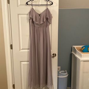 Jasmine graphite bridesmaid dress